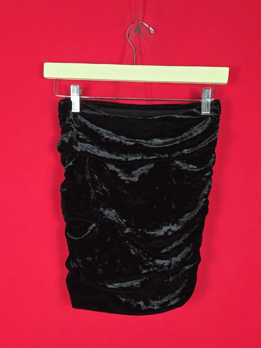 FREE PEOPLE Black Velvet Tube Top Size XS Coachella Festival Goth
